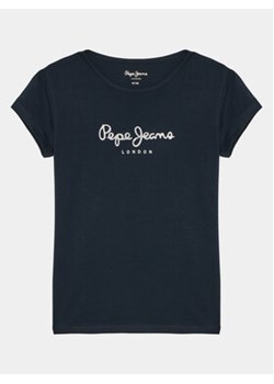 Pepe Jeans T-Shirt Hana Glitter PG503064 Granatowy Slim Fit ze sklepu MODIVO w kategorii Bluzki dziewczęce - zdjęcie 168717159