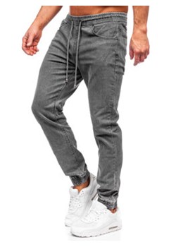 Grafitowe spodnie jeansowe joggery męskie Denley MP0272GS ze sklepu Denley w kategorii Jeansy męskie - zdjęcie 168717956