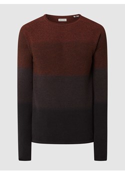 Sweter z dzianiny z naszywką z logo model ‘HILL’ ze sklepu Peek&Cloppenburg  w kategorii Swetry męskie - zdjęcie 168719818