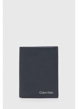 Calvin Klein portfel skórzany męski kolor szary ze sklepu ANSWEAR.com w kategorii Portfele męskie - zdjęcie 168720875