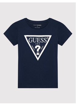 Guess T-Shirt J73I56 K8HM0 Granatowy Regular Fit ze sklepu MODIVO w kategorii Bluzki dziewczęce - zdjęcie 168725715