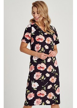 Damska koszula nocna w kwiaty Peony 3134, Kolor czarny-wzór, Rozmiar M, Taro ze sklepu Primodo w kategorii Koszule nocne - zdjęcie 168725949