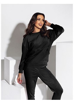 Welurowy dres bluza+spodnie - MAVELLO -  czarny ze sklepu magmac.pl w kategorii Dresy damskie - zdjęcie 168728556