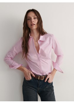 Reserved - Koszula z bawełną - pastelowy róż ze sklepu Reserved w kategorii Koszule damskie - zdjęcie 168731497