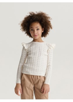 Reserved - Ażurowy sweter - złamana biel ze sklepu Reserved w kategorii Swetry dziewczęce - zdjęcie 168731829