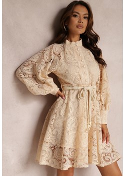 Jasnobeżowa Sukienka Melliopis ze sklepu Renee odzież w kategorii Sukienki - zdjęcie 168732118