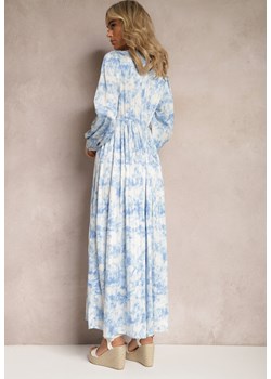 Jasnoniebieska Maxi Sukienka o Rozkloszowanym Fasonie z Guzikami Savienna ze sklepu Renee odzież w kategorii Sukienki - zdjęcie 168736569