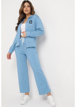 Niebieski Komplet Dresowy z Bawełny z Zasuwaną Bluzą i Spodniami Tervil ze sklepu Born2be Odzież w kategorii Dresy damskie - zdjęcie 168736615