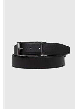 Calvin Klein pasek skórzany dwustronny męski kolor czarny ze sklepu ANSWEAR.com w kategorii Paski męskie - zdjęcie 168736829