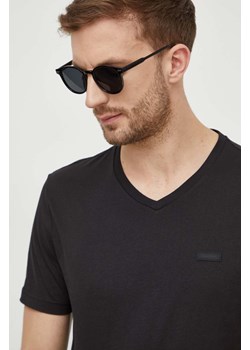 Calvin Klein t-shirt bawełniany męski kolor czarny gładki ze sklepu ANSWEAR.com w kategorii T-shirty męskie - zdjęcie 168736929