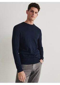 Reserved - Wiskozowy sweter - granatowy ze sklepu Reserved w kategorii Swetry męskie - zdjęcie 168739727