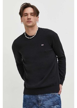 Tommy Jeans sweter bawełniany kolor czarny ze sklepu ANSWEAR.com w kategorii Swetry męskie - zdjęcie 168741009