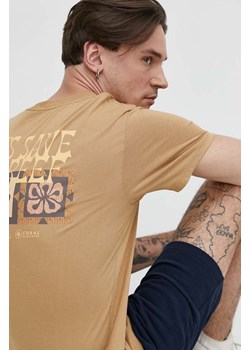 Billabong t-shirt bawełniany BILLABONG X CORAL GARDENERS męski kolor beżowy z nadrukiem ABYZT02336 ze sklepu ANSWEAR.com w kategorii T-shirty męskie - zdjęcie 168741149