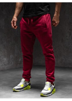 Spodnie męskie joggery dresowe bordowe Denley XW01-C ze sklepu Denley w kategorii Spodnie męskie - zdjęcie 168748628