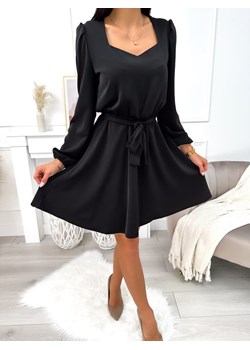 Czarna Sukienka z Paskiem ze sklepu ModnaKiecka.pl w kategorii Sukienki - zdjęcie 168749025
