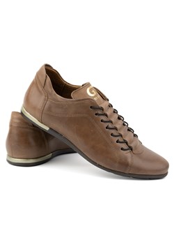 Buty sportowe męskie skórzane 2123 brązowe ze sklepu butyolivier w kategorii Półbuty męskie - zdjęcie 168750208