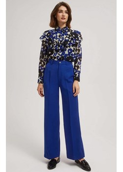 Spodnie w kant z szerokimi nogawkami niebieskie 4302, Kolor niebieski, Rozmiar XS, Moodo ze sklepu Primodo w kategorii Spodnie damskie - zdjęcie 168755128
