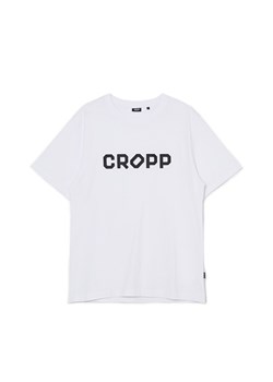 Cropp - Biała koszulka z nadrukiem Cropp - biały ze sklepu Cropp w kategorii T-shirty męskie - zdjęcie 168758815