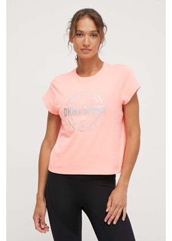 Dkny t-shirt bawełniany damski kolor różowy DP3T9563 ze sklepu ANSWEAR.com w kategorii Bluzki damskie - zdjęcie 168759876
