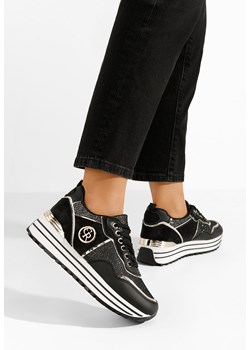 Czarne sneakersy na platformie Eranova ze sklepu Zapatos w kategorii Buty sportowe damskie - zdjęcie 168761939