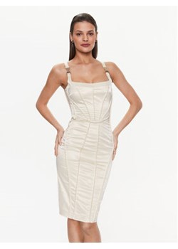 Babylon Sukienka koktajlowa S_E00748 Écru Slim Fit ze sklepu MODIVO w kategorii Sukienki - zdjęcie 168770516