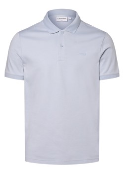 Calvin Klein Męska koszulka polo Mężczyźni Bawełna jasnoniebieski jednolity ze sklepu vangraaf w kategorii T-shirty męskie - zdjęcie 168772126