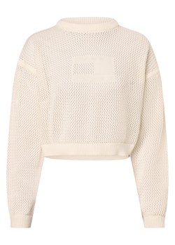 Tommy Jeans Sweter damski Kobiety Bawełna biały jednolity ze sklepu vangraaf w kategorii Swetry damskie - zdjęcie 168772138