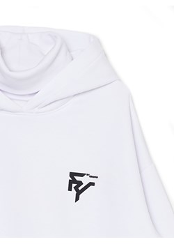 Cropp - Biała bluza z kapturem i nadrukami - biały ze sklepu Cropp w kategorii Bluzy męskie - zdjęcie 168773579