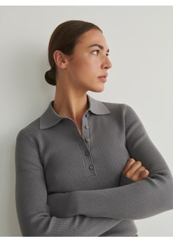 Reserved - Sweter polo - szary ze sklepu Reserved w kategorii Swetry damskie - zdjęcie 168774329