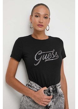 Guess t-shirt bawełniany STONES&amp;EMBRO damski kolor czarny W4RI52 I3Z14 ze sklepu ANSWEAR.com w kategorii Bluzki damskie - zdjęcie 168774735