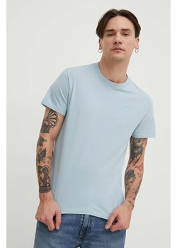 Superdry t-shirt bawełniany męski kolor niebieski gładki ze sklepu ANSWEAR.com w kategorii T-shirty męskie - zdjęcie 168775598
