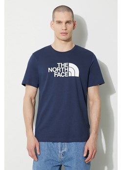 The North Face t-shirt bawełniany M S/S Easy Tee męski kolor granatowy z nadrukiem NF0A87N58K21 ze sklepu ANSWEAR.com w kategorii T-shirty męskie - zdjęcie 168775625