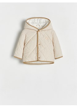 Reserved - Pikowana kurtka z kapturem - kremowy ze sklepu Reserved w kategorii Kombinezony i kurtki - zdjęcie 168778316