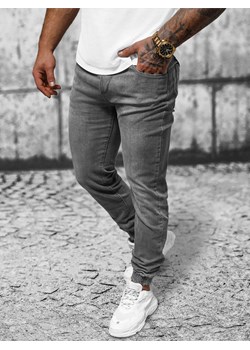 Spodnie jeansowe joggery męskie grafitowe OZONEE NB/MP0275GC ze sklepu ozonee.pl w kategorii Jeansy męskie - zdjęcie 168782685