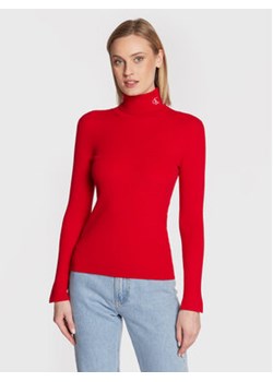 Calvin Klein Jeans Golf J20J219779 Czerwony Slim Fit ze sklepu MODIVO w kategorii Swetry damskie - zdjęcie 168788376