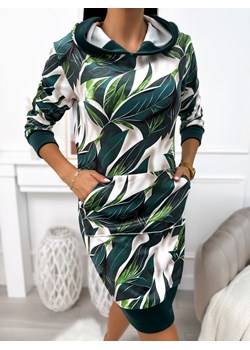 Zielono-Beżowa Welurowa Sukienka ze sklepu ModnaKiecka.pl w kategorii Sukienki - zdjęcie 168789986