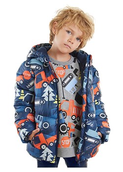 Denokids Kurtka pikowana &quot;Vehicles&quot; w kolorze granatowym ze sklepu Limango Polska w kategorii Kurtki chłopięce - zdjęcie 168793966