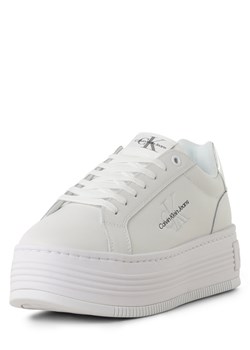 Calvin Klein Jeans Damskie skórzane buty sportowe Kobiety skóra biały jednolity ze sklepu vangraaf w kategorii Buty sportowe damskie - zdjęcie 168794879