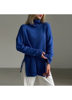 Sweter Z Golfem I Rozcięciem Bocznym ze sklepu ParinePL w kategorii Swetry damskie - zdjęcie 168795098