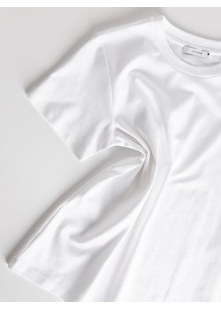 Reserved - Bawełniany t-shirt - biały ze sklepu Reserved w kategorii Bluzki damskie - zdjęcie 168796556