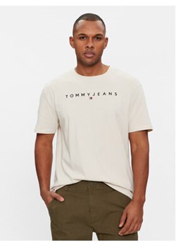 Tommy Jeans T-Shirt Linear Logo DM0DM17993 Beżowy Regular Fit ze sklepu MODIVO w kategorii T-shirty męskie - zdjęcie 168809929
