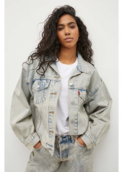 Levi&apos;s kurtka jeansowa damska kolor szary przejściowa oversize ze sklepu ANSWEAR.com w kategorii Kurtki damskie - zdjęcie 168812927