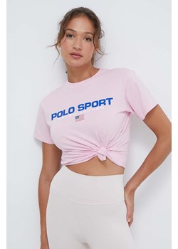 Polo Ralph Lauren t-shirt bawełniany damski kolor różowy ze sklepu ANSWEAR.com w kategorii Bluzki damskie - zdjęcie 168813289