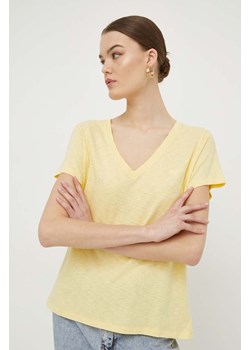 Superdry t-shirt damski kolor żółty ze sklepu ANSWEAR.com w kategorii Bluzki damskie - zdjęcie 168813355