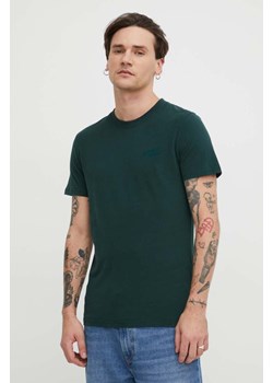 Superdry t-shirt bawełniany męski kolor zielony gładki ze sklepu ANSWEAR.com w kategorii T-shirty męskie - zdjęcie 168813508