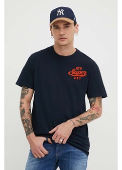 Superdry t-shirt bawełniany męski kolor granatowy z aplikacją ze sklepu ANSWEAR.com w kategorii T-shirty męskie - zdjęcie 168813518