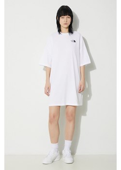 The North Face sukienka W S/S Essential Tee Dress kolor biały mini oversize NF0A87NFFN41 ze sklepu PRM w kategorii Sukienki - zdjęcie 168814475