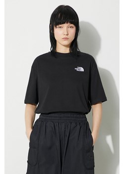 The North Face t-shirt bawełniany W S/S Essential Oversize Tee damski kolor czarny NF0A87NQJK31 ze sklepu PRM w kategorii Bluzki damskie - zdjęcie 168814496