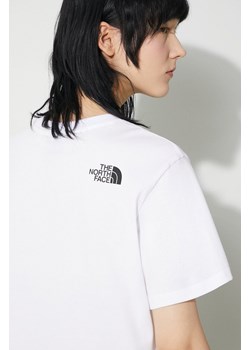 The North Face t-shirt W Simple Dome Cropped Slim Tee damski kolor biały NF0A87U4FN41 ze sklepu PRM w kategorii Bluzki damskie - zdjęcie 168814498