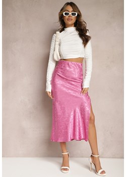 Różowa Długa Spódnica Casualowa z Gumką w Talii Grelvia ze sklepu Renee odzież w kategorii Spódnice - zdjęcie 168814747
